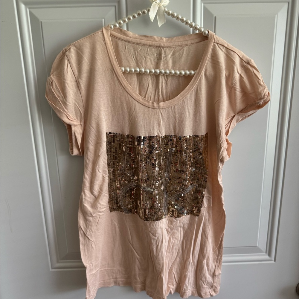 Light pink Sequin Embellished Women's Top